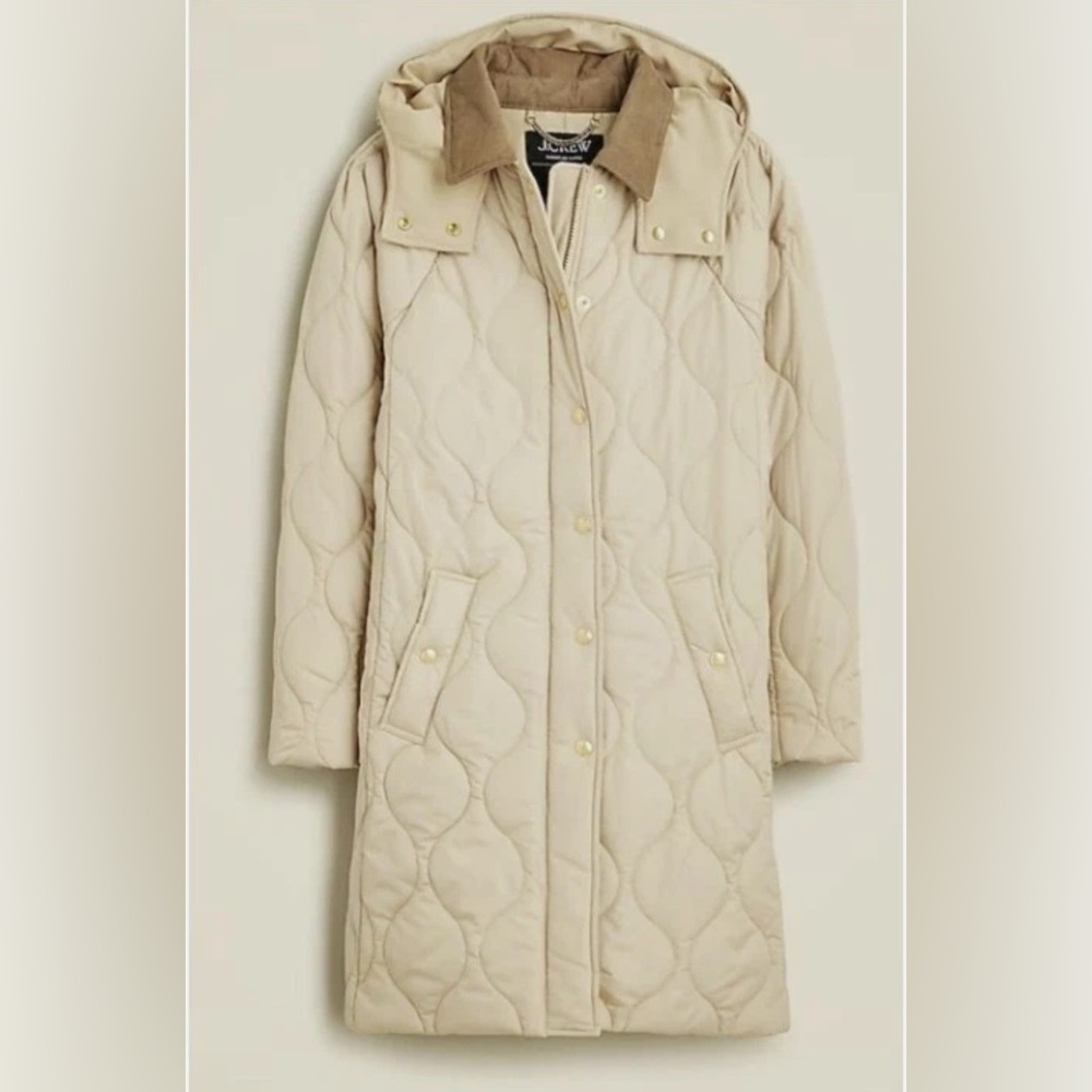 J Crew Stowe Puffer Jacket Primaloft Removeable Hood Size Medium #CD108 - Picture 3 of 15